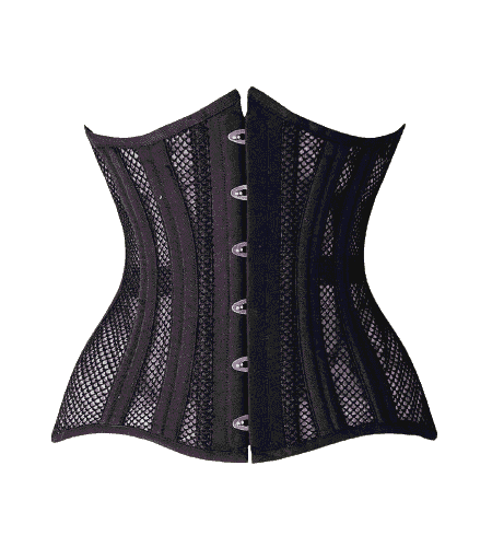black mesh longline corset waisttraine.com