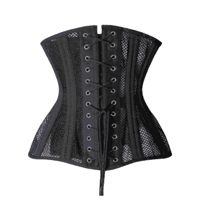 black mesh longline corset waisttraine.com