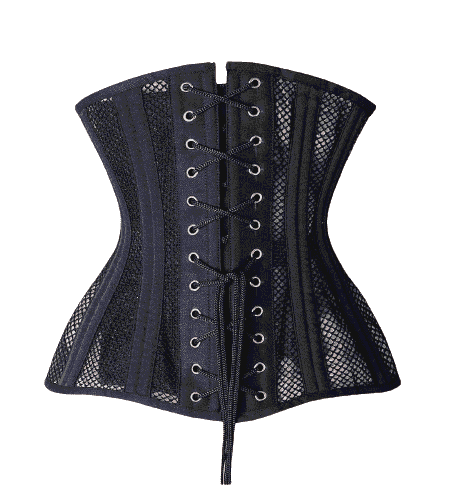 black mesh longline corset waisttraine.com