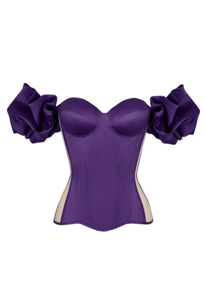 Satin Corset With Sleeves waisttraine.com