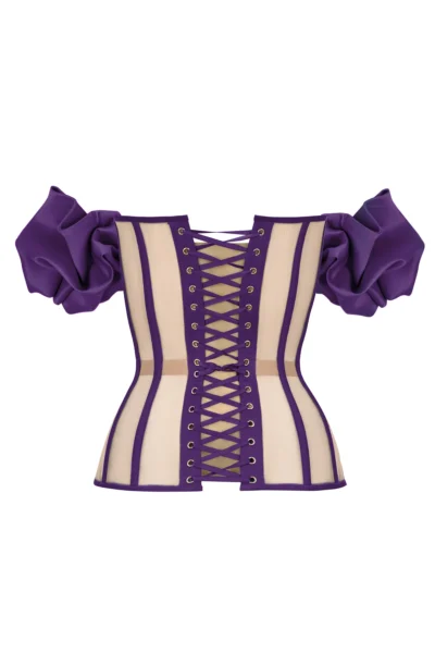 Satin Corset With Sleeves waisttraine.com