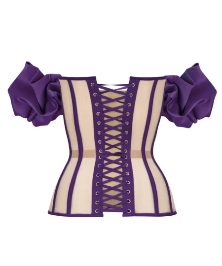 Satin Corset With Sleeves waisttraine.com
