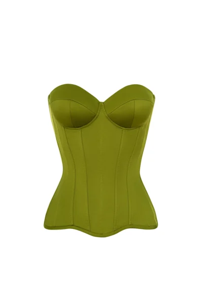 Silky Overbust Satin Corset waisttraine.com