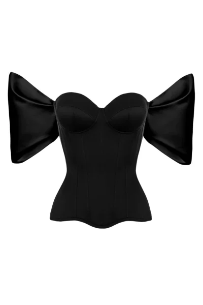 Satin Corset With Detachable Sleeves waisttraine.com