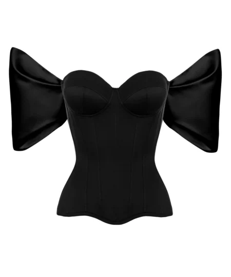 Satin Corset With Detachable Sleeves waisttraine.com