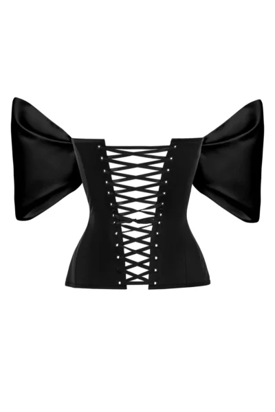 Satin Corset With Detachable Sleeves waisttraine.com