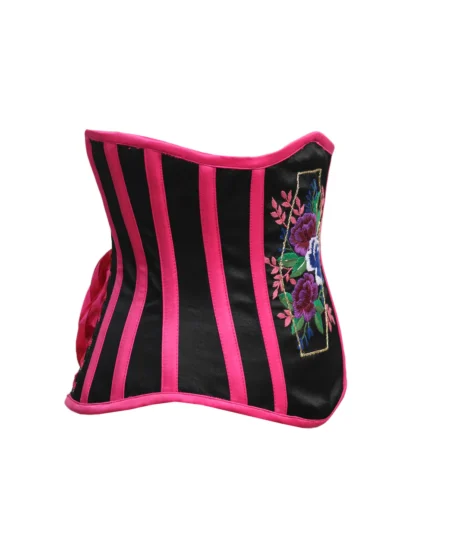 Coffin Embroidered Waist Reducing underbust Satin Corset waisttraine.com