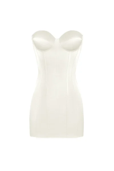 Off White Satin Corset Dress waisttraine.com