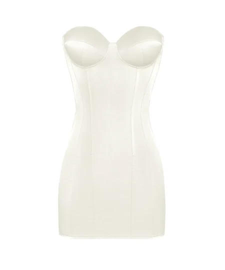 Off White Satin Corset Dress waisttraine.com