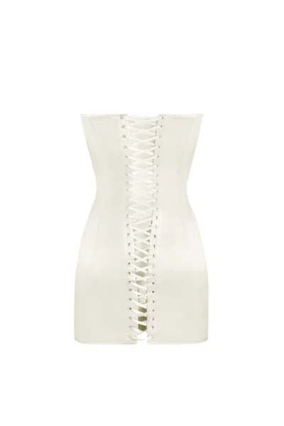 Off White Satin Corset Dress waisttraine.com