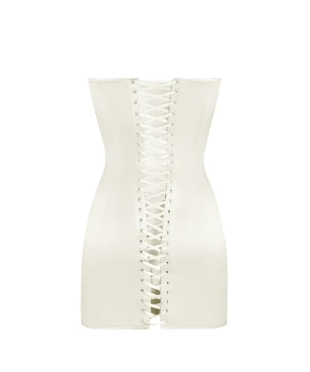Off White Satin Corset Dress waisttraine.com