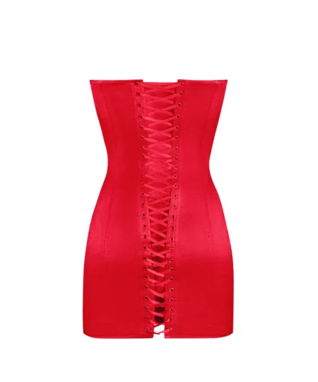 Red Satin Corset Dress waisttraine.com