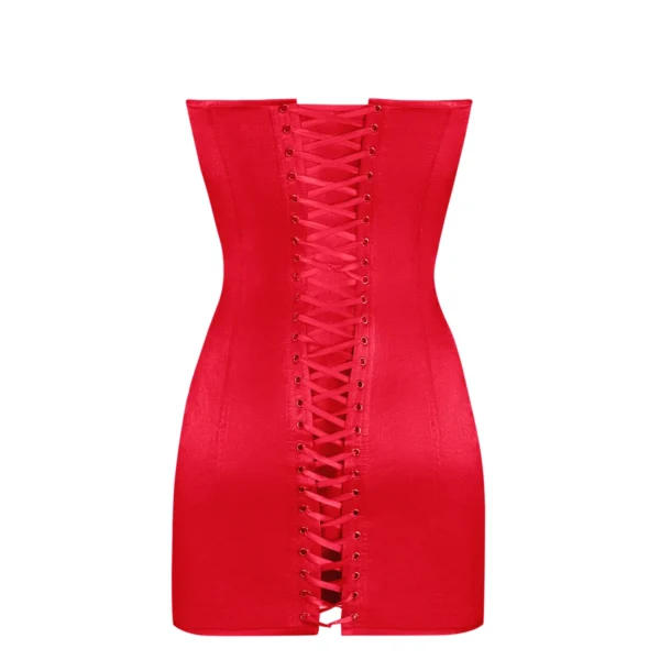 Red Satin Corset Dress waisttraine.com