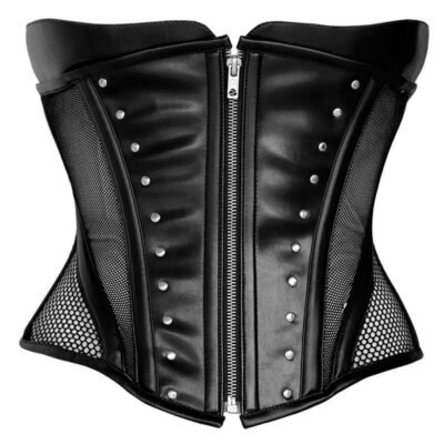 Gothic Punk Leather Waist Cincher Corset waisttraine.com