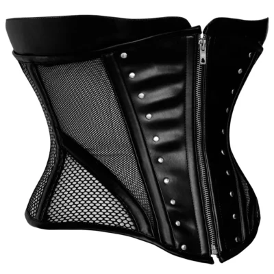 Gothic Punk Leather Waist Cincher Corset waisttraine.com