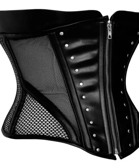 Gothic Punk Leather Waist Cincher Corset waisttraine.com