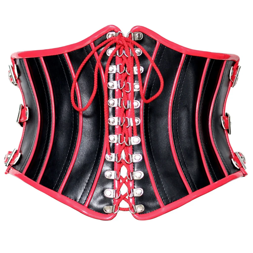 Leather Waist Cincher In Multi Panels waisttraine.com