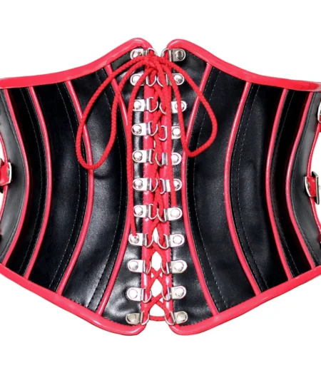 Leather Waist Cincher In Multi Panels waisttraine.com