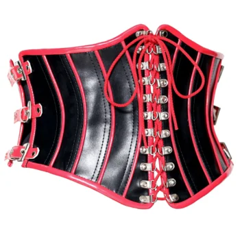 Leather Waist Cincher In Multi Panels waisttraine.com