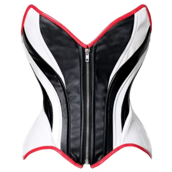 Leather Front Zipper Corset waisttraine.com