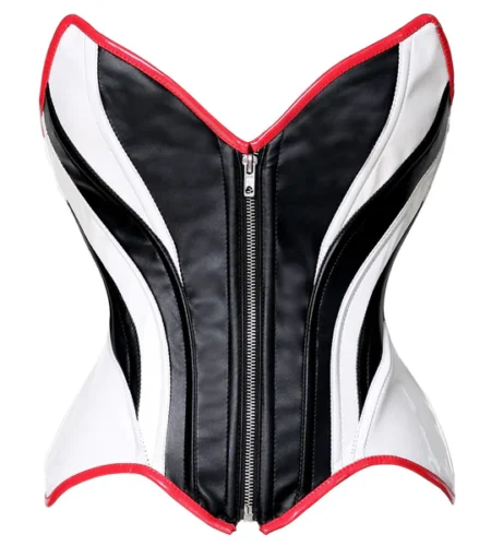 Leather Front Zipper Corset waisttraine.com