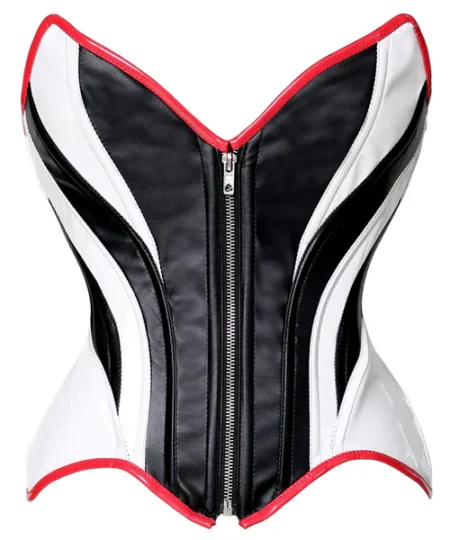 Leather Front Zipper Corset waisttraine.com