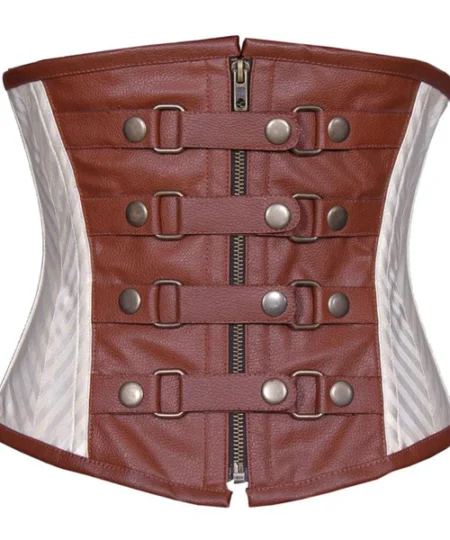 Steampunk Underbust Leather Waist Cincher Corset waisttraine.com