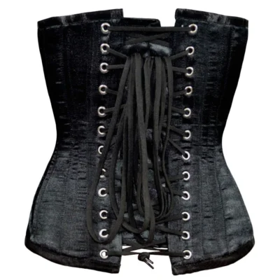 Black Sequin Corset Overbust waisttraine.com