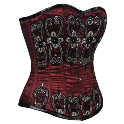 Couture Steel Boned Corset Sequin waisttraine.com