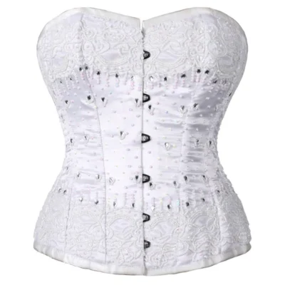 white beaded corset waisttraine.com