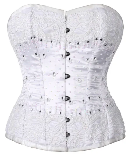 white beaded corset waisttraine.com
