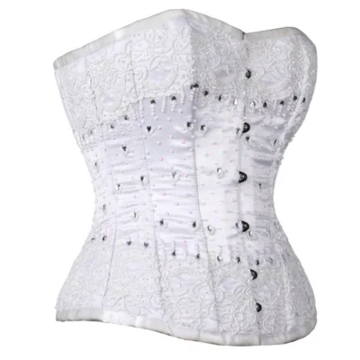 white beaded corset waisttraine.com