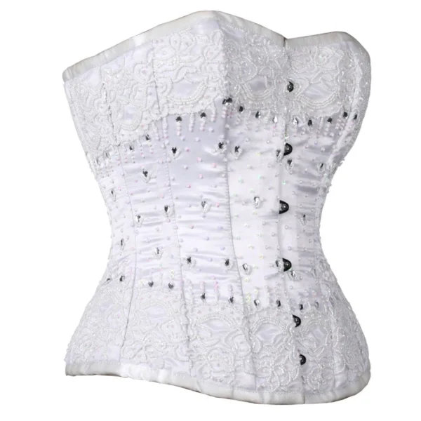 white beaded corset waisttraine.com