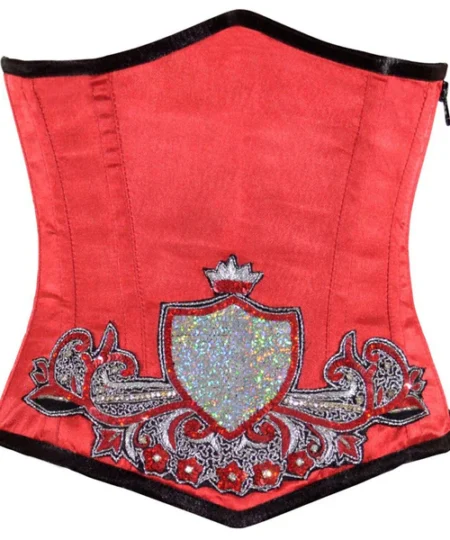 Red Satin Corset Sequin waisttraine.com