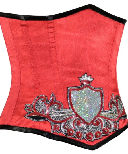 Red Satin Corset Sequin waisttraine.com