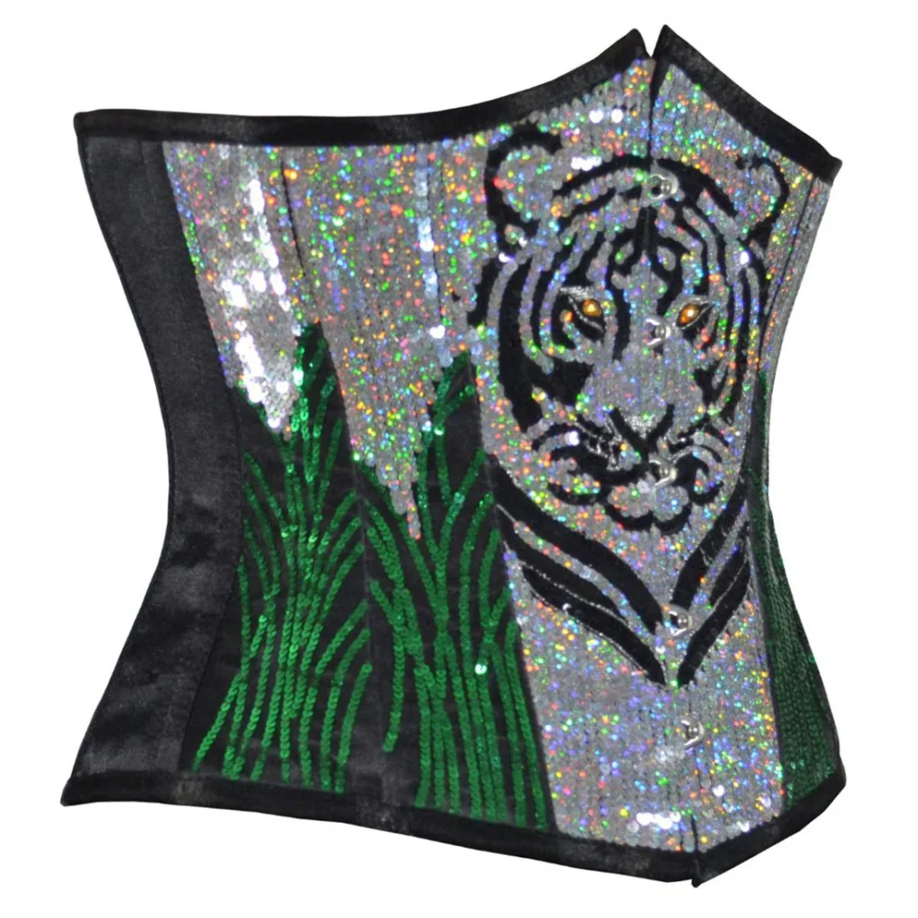 Silver Sequin Corset waisttraine.com