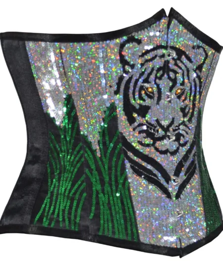 Silver Sequin Corset waisttraine.com