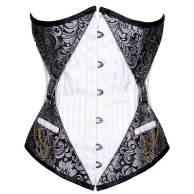 Authentic Steel Boned Brocade Corset waisttraine.com