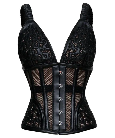 Steel Boned Underbust Mesh Corset waisttraine.ccom
