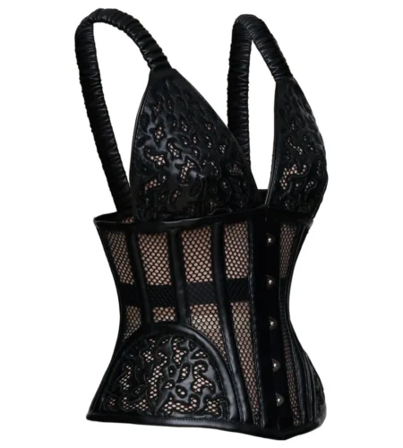 Steel Boned Underbust Mesh Corset waisttraine.ccom