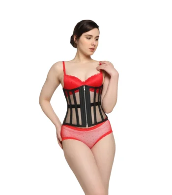 Black Mesh Waist Reducing Corset waisttraine.com