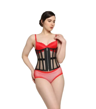 Black Mesh Waist Reducing Corset waisttraine.com