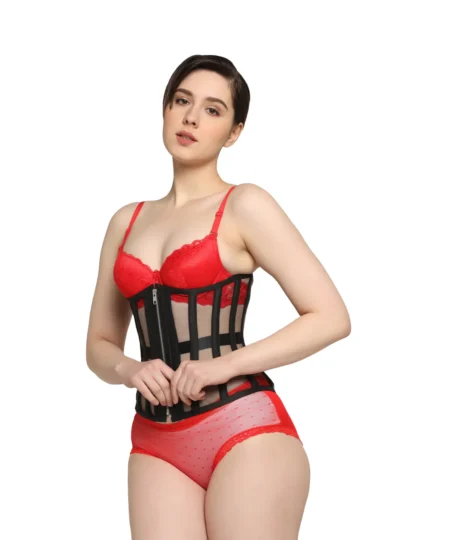 Black Mesh Waist Reducing Corset waisttraine.com
