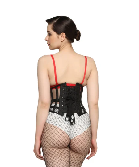Black Mesh Underbust Corset waisttraine.com
