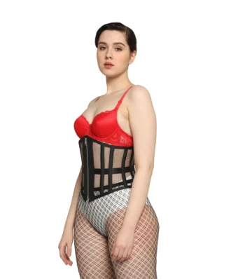 Black Mesh Underbust Corset waisttraine.com