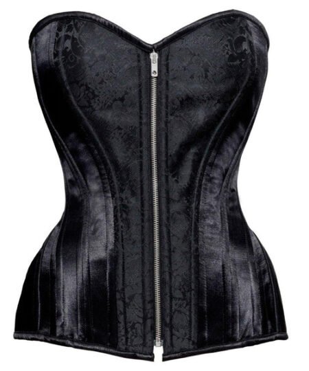 Black Waist Training Overbust Corset waisttraine.com