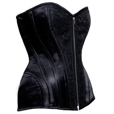 Black Waist Training Overbust Corset waisttraine.com