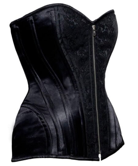 Black Waist Training Overbust Corset waisttraine.com