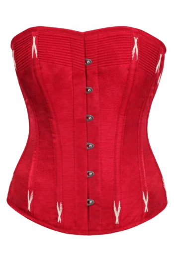 Lipstick Red Overbust Corset with Flossing