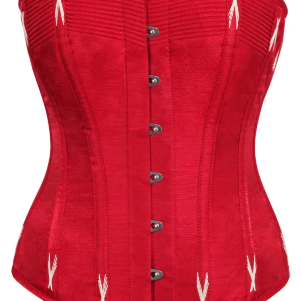 Lipstick Red Overbust Corset with Flossing